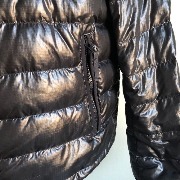 J. Crew Black Thin quilted Puffer winter jacket Large packable - Picture 5 of 8